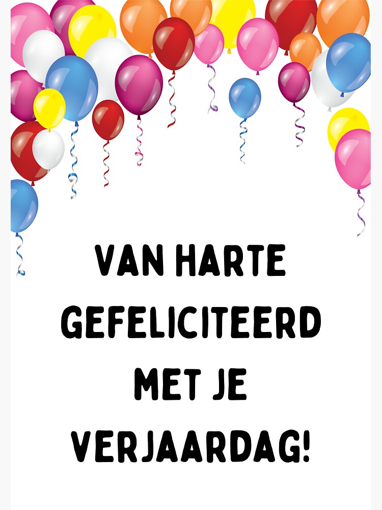 Scritta Happy Birthday in olandese (fijne Verjaardag) con