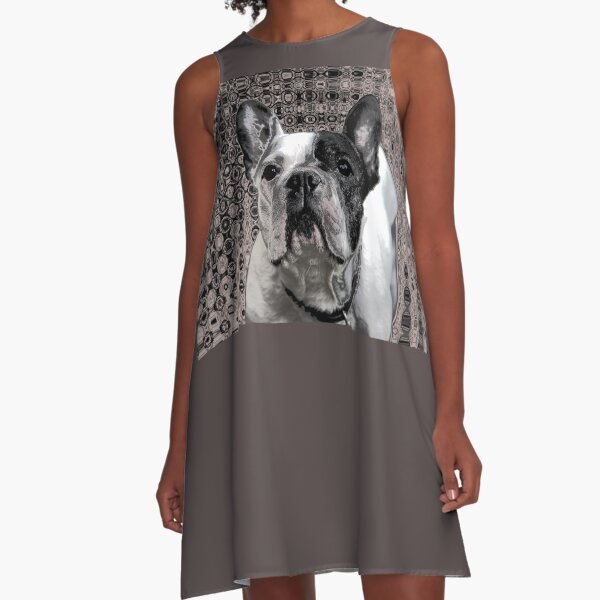 FRENCH BULLDOG A-Linien Kleid