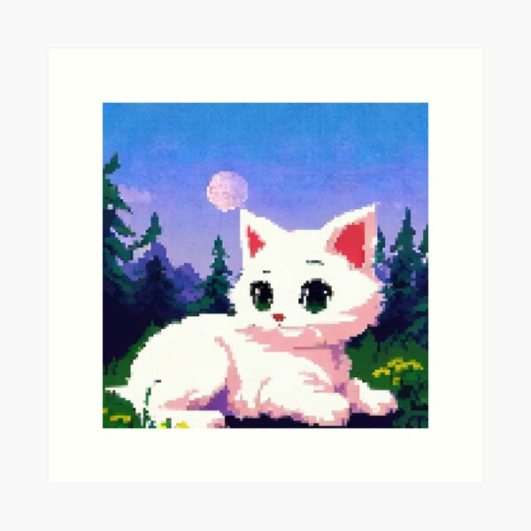 Kitten Pixel Art Prints for Sale