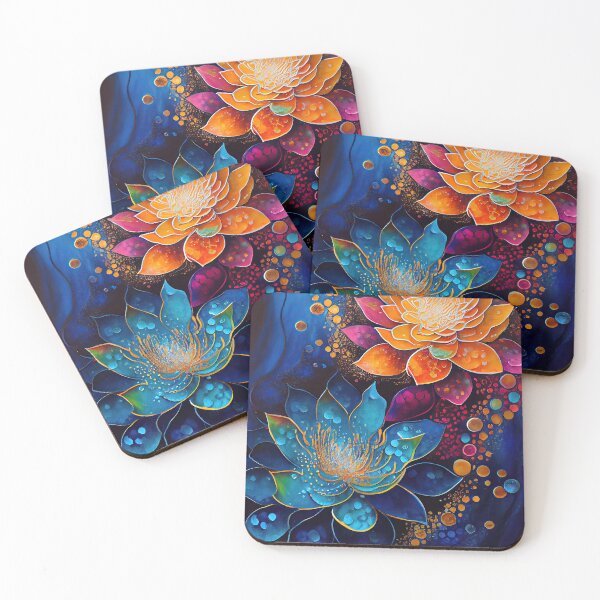Item preview, A Fusion of Pointillism and Alcohol Ink Painting: Colorful Flowers in Mosaic designed and sold by Piotrek0001.
