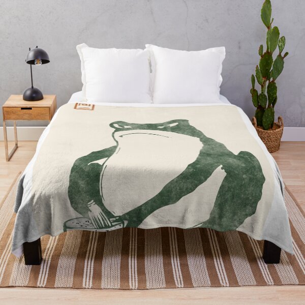 Japanese Frog Matsumoto Hoji Toad Throw Blanket