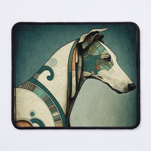 Item preview, Greyhound dog in profile with artistic coloring designed and sold by TheTrendsDesk.