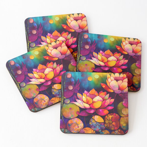 Item preview, A Fusion of Pointillism and Alcohol Ink Painting: Colorful Flowers in Mosaic designed and sold by Piotrek0001.