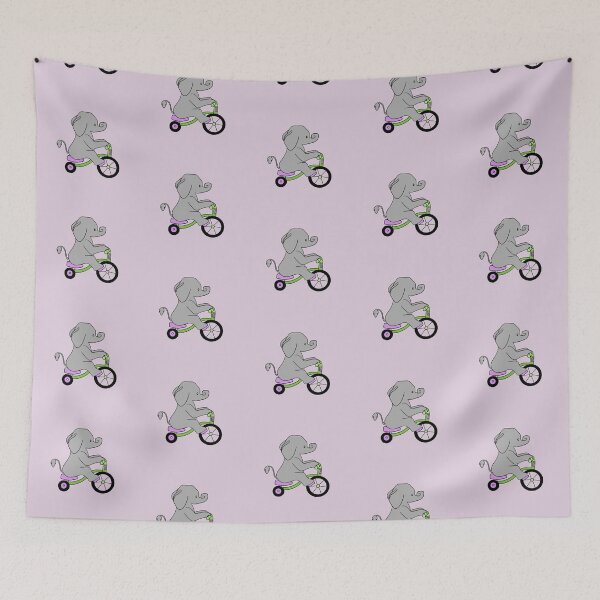 Aperçu de l'œuvre Smudge the Tricycle Riding Elephant créée et vendue par BlueandClaire.