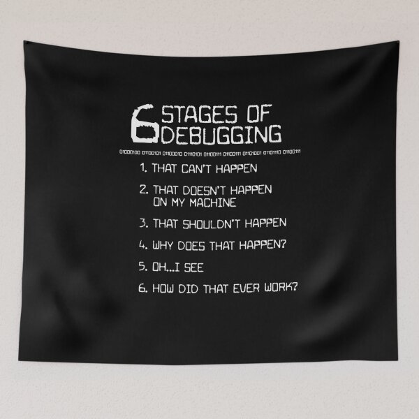 Item preview, 6 Stages of Debugging designed and sold by TeeTimeGuys.