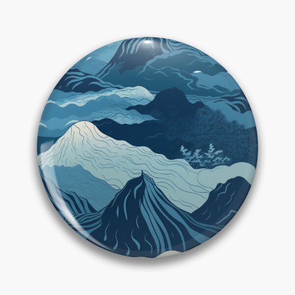Item preview, Beautiful Blue Japanese Mountains Wagara Pattern designed and sold by StudioTokyo.