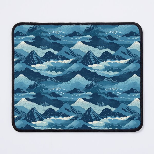 Item preview, Beautiful Blue Japanese Mountains Wagara Pattern designed and sold by StudioTokyo.