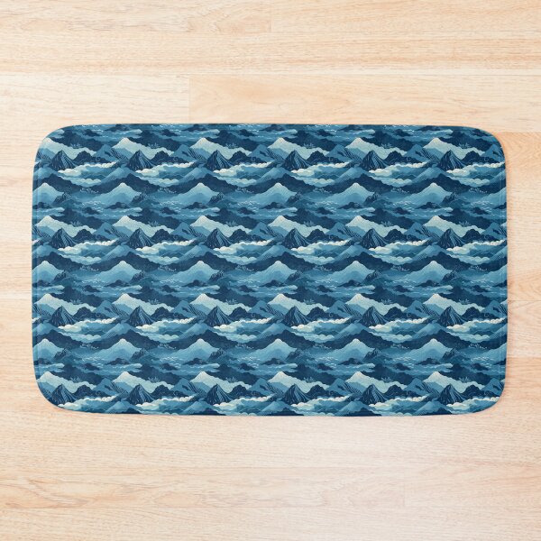 Item preview, Beautiful Blue Japanese Mountains Wagara Pattern designed and sold by StudioTokyo.