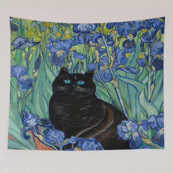 Item preview, Van Gogh Cat , Funny Cat mom gift, Black Cat Art,Funny Gift designed and sold by RaspberryEM.