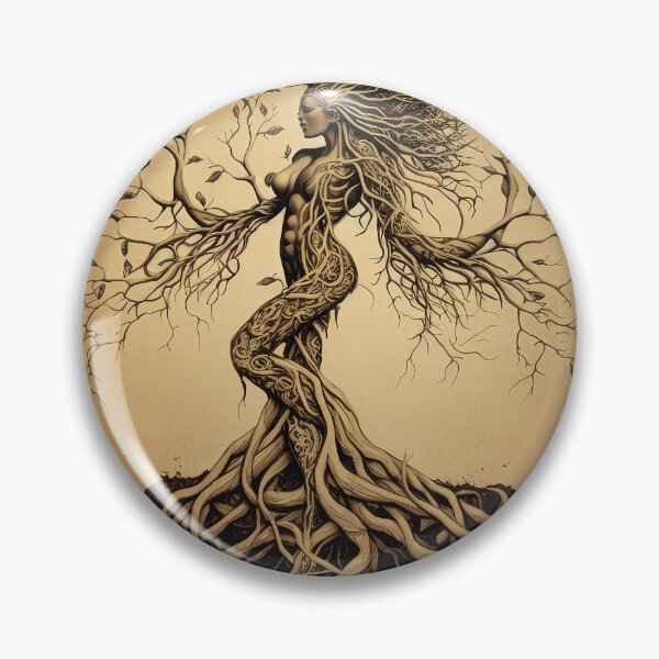 Item preview, Sepia Tree Goddess Series, Dryad, Dancing, Left-facing. v1 designed and sold by Emberoot.
