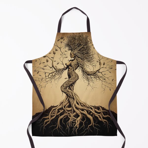 Item preview, Sepia Tree Goddess Series, Dryad, Dancing, Left-facing. v1 designed and sold by Emberoot.