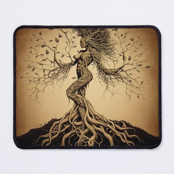 Item preview, Sepia Tree Goddess Series, Dryad, Dancing, Left-facing. v1 designed and sold by Emberoot.