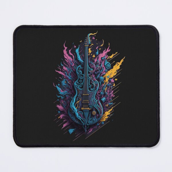 Item preview, Rock and roll highly detailed colorful graffiti illustration of a electric guitar designed and sold by ValleyDream.