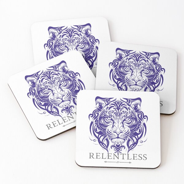 Item preview, Relentless Tattoo Tribal Tiger Face in Dark Blue - Make a Bold Statement designed and sold by ShadowAndSlate.
