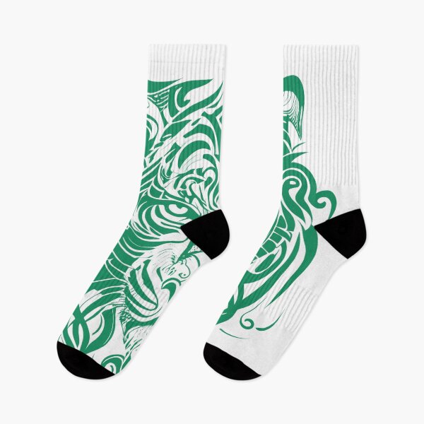 Item preview, Relentless Tattoo Tribal Tiger Face in Green - Make a Bold Statement designed and sold by ShadowAndSlate.