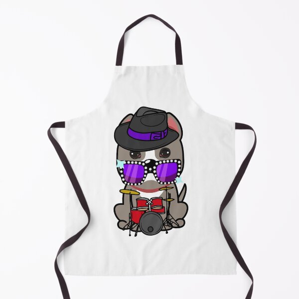 Item preview, Rock and roll Grey Dog playing drums designed and sold by Pet Station.