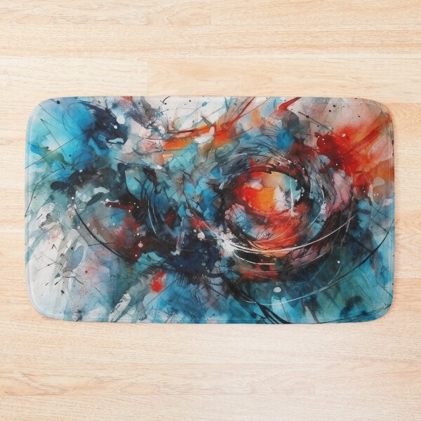 Item preview, Spiraling Colors: Blue, Orange, and Black Abstract Oil Painting designed and sold by Paintings By Simon .