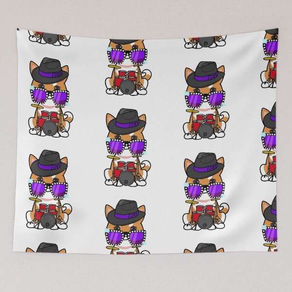 Item preview, Rock and roll Orange Dog playing drums designed and sold by Pet Station.