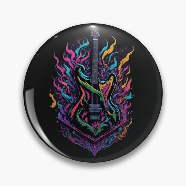 Item preview, Rock and roll highly detailed colorful graffiti illustration of a electric guitar designed and sold by ValleyDream.