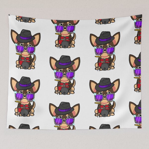 Item preview, Rock and roll Small Dog playing drums designed and sold by Pet Station.