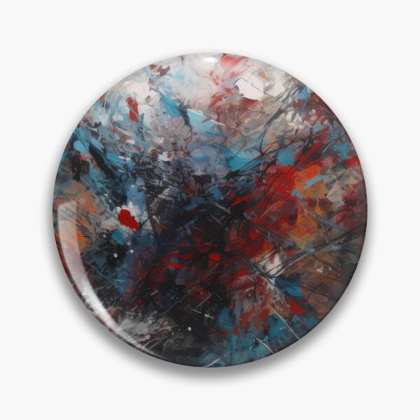 Item preview, Sharp Contrasts: Red, Blue, and Black Abstract Oil Painting with Sharp Lines designed and sold by Paintings By Simon .