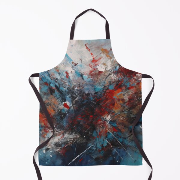 Item preview, Sharp Contrasts: Red, Blue, and Black Abstract Oil Painting with Sharp Lines designed and sold by Paintings By Simon .