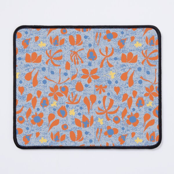 Item preview, Blocky Floral Blue and Orange designed and sold by ClareMDesign.