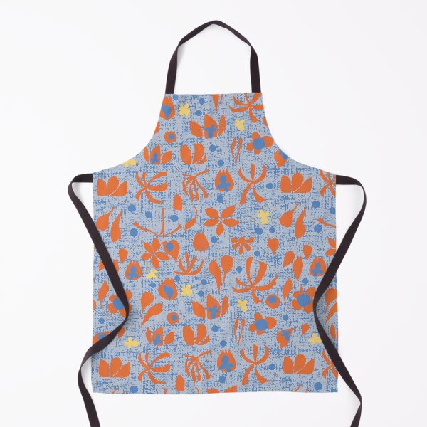 Item preview, Blocky Floral Blue and Orange designed and sold by ClareMDesign.