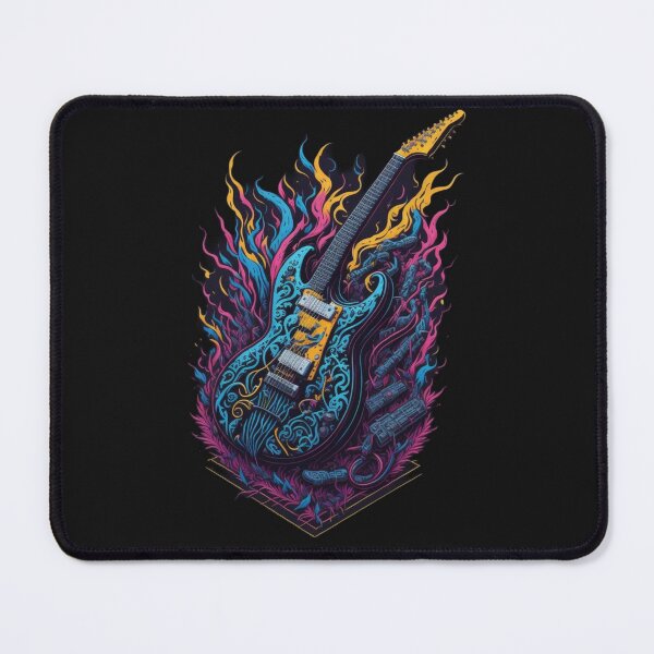 Item preview, Rock and roll highly detailed colorful graffiti illustration of a electric guitar designed and sold by ValleyDream.