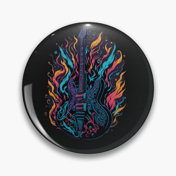 Item preview, Rock and roll highly detailed colorful graffiti illustration of a electric guitar designed and sold by ValleyDream.