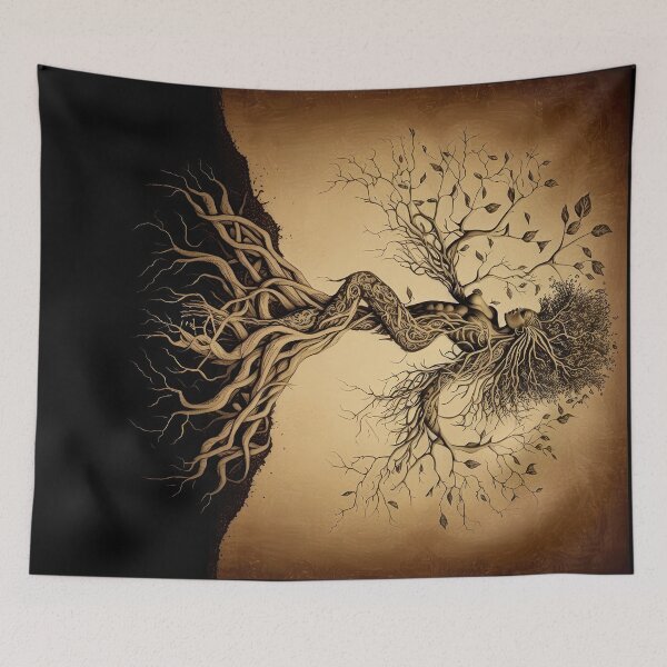 Item preview, Sepia Tree Goddess Series, Dryad, Dancing, Left-facing. v1 designed and sold by Emberoot.