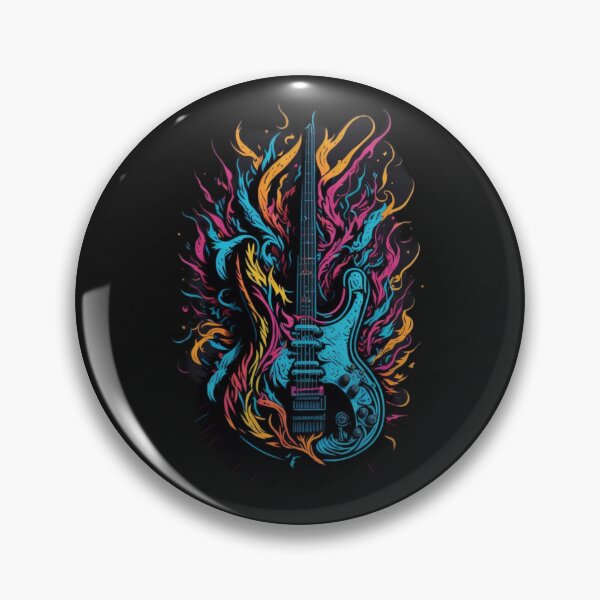 Item preview, Rock and roll highly detailed colorful graffiti illustration of a electric guitar designed and sold by ValleyDream.