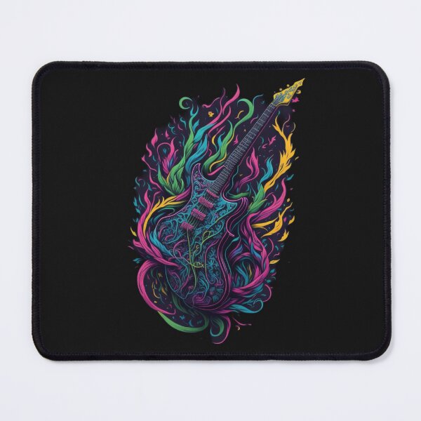 Item preview, Rock and roll highly detailed colorful graffiti illustration of a electric guitar designed and sold by ValleyDream.