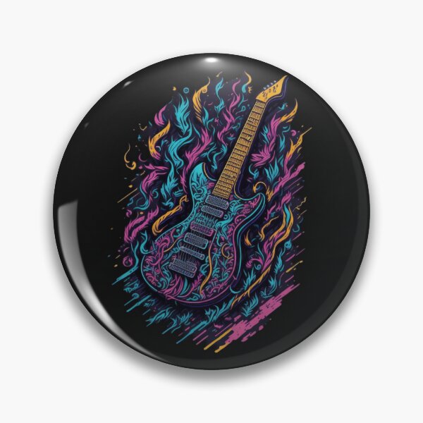 Item preview, Rock and roll highly detailed colorful graffiti illustration of a electric guitar designed and sold by ValleyDream.