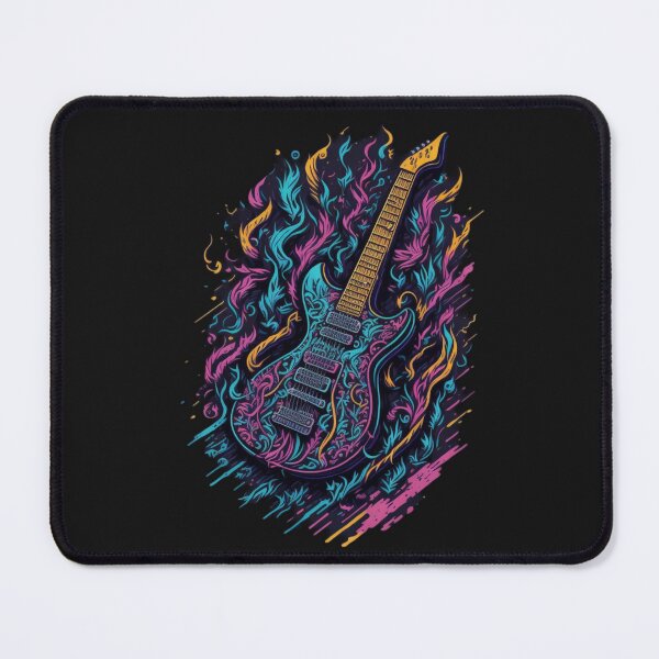 Item preview, Rock and roll highly detailed colorful graffiti illustration of a electric guitar designed and sold by ValleyDream.