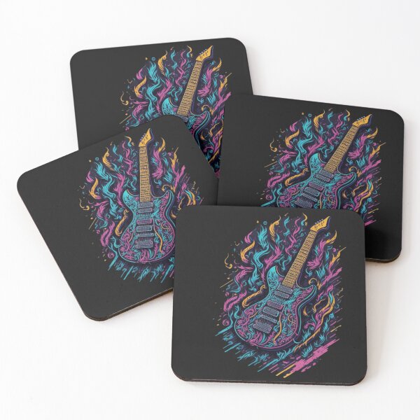 Item preview, Rock and roll highly detailed colorful graffiti illustration of a electric guitar designed and sold by ValleyDream.