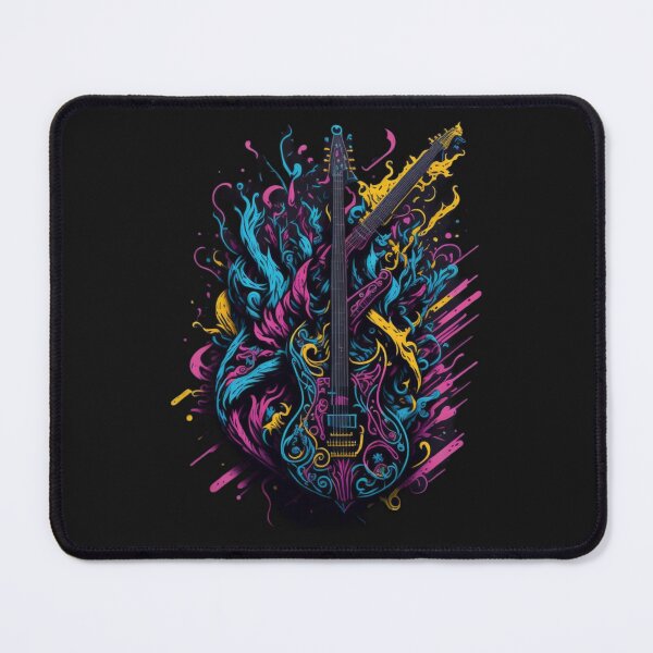 Item preview, Rock and roll highly detailed colorful graffiti illustration of a electric guitar designed and sold by ValleyDream.