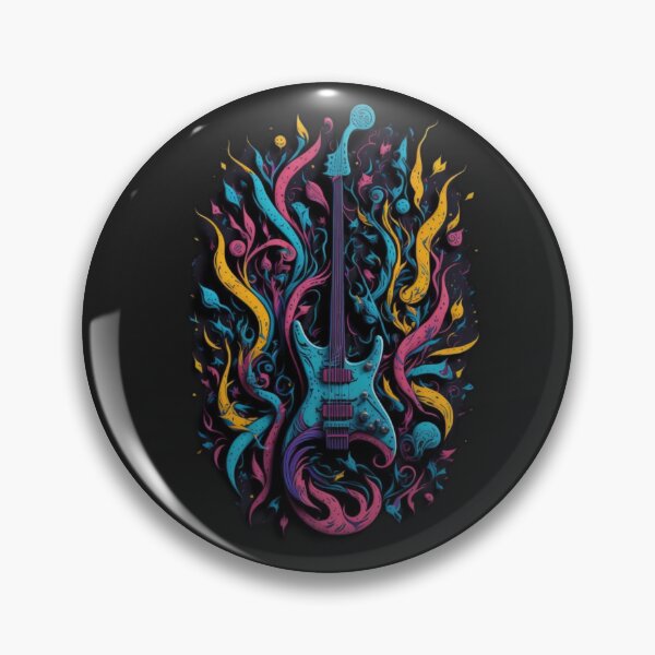 Item preview, Rock and roll highly detailed colorful graffiti illustration of a electric guitar designed and sold by ValleyDream.