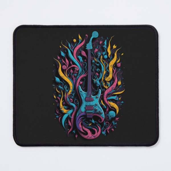 Item preview, Rock and roll highly detailed colorful graffiti illustration of a electric guitar designed and sold by ValleyDream.