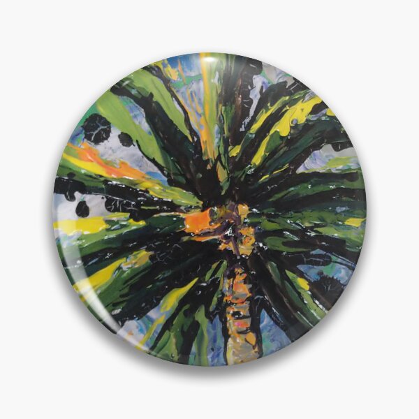 Item preview, Palm Tree Painting on Blue Abstract Background designed and sold by NikkofTime.