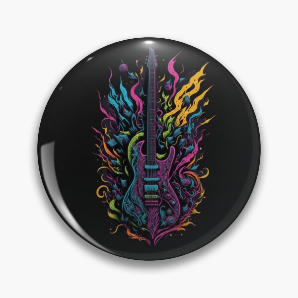 Item preview, Rock and roll highly detailed colorful graffiti illustration of a electric guitar designed and sold by ValleyDream.