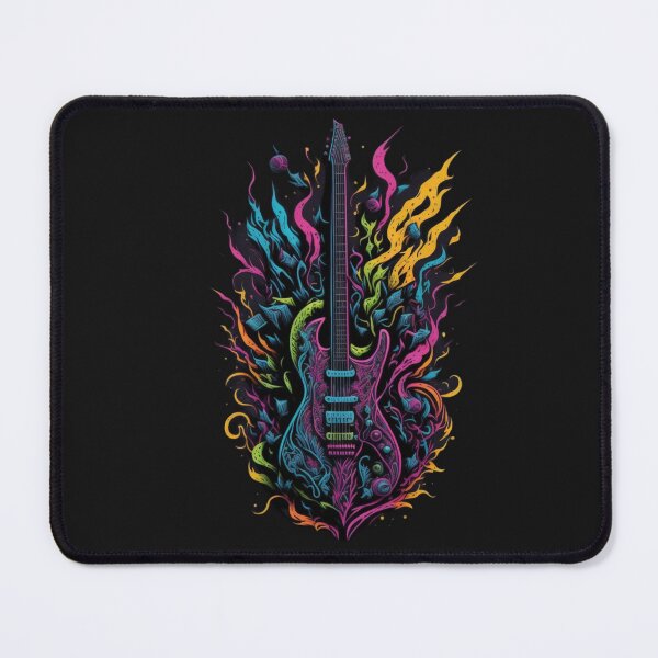 Item preview, Rock and roll highly detailed colorful graffiti illustration of a electric guitar designed and sold by ValleyDream.