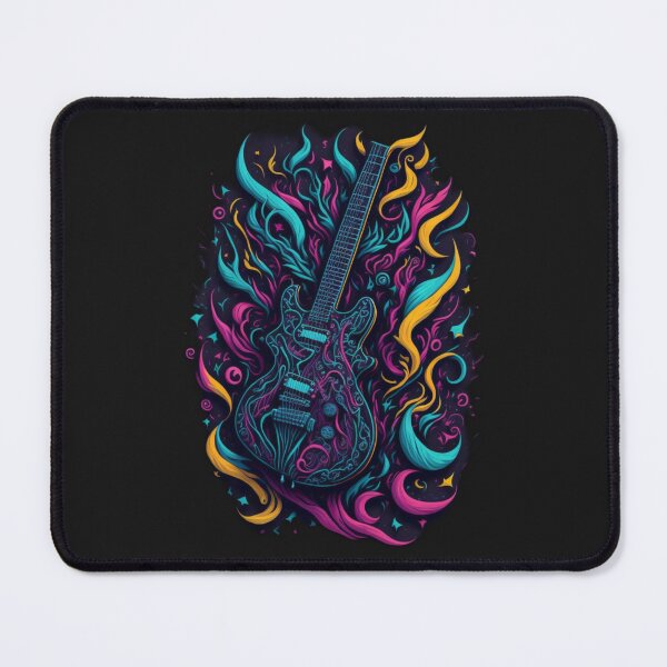 Item preview, Rock and roll highly detailed colorful graffiti illustration of a electric guitar designed and sold by ValleyDream.