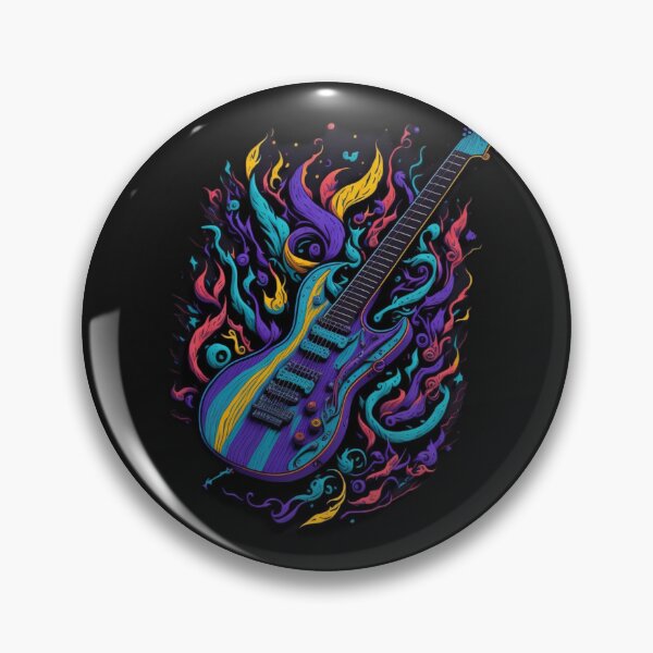 Item preview, Rock and roll highly detailed colorful graffiti illustration of a electric guitar designed and sold by ValleyDream.