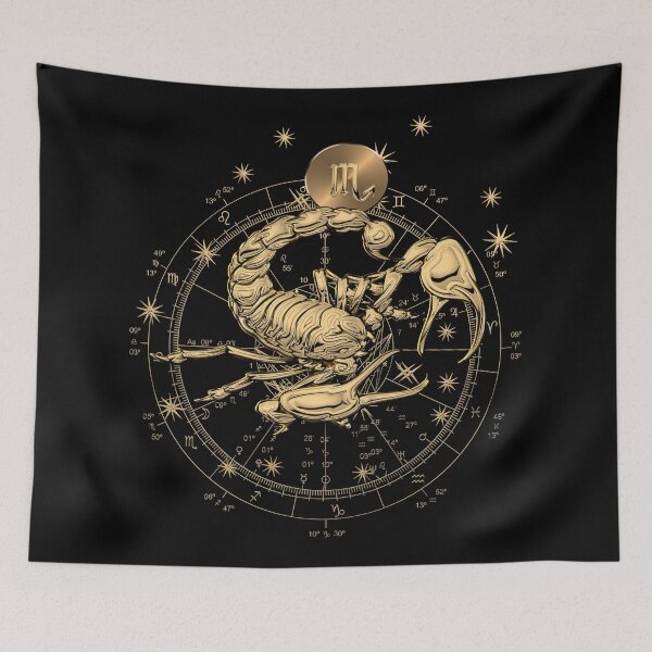 Item preview, Western Zodiac - Golden Scorpio - The Scorpion on Black Canvas designed and sold by Serge Averbukh Art Studio.