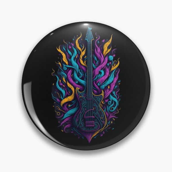 Item preview, Rock and roll highly detailed colorful graffiti illustration of a electric guitar designed and sold by ValleyDream.