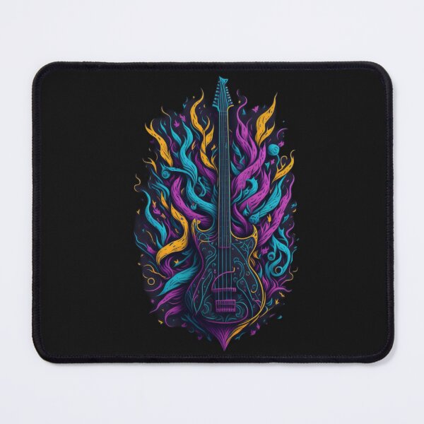 Item preview, Rock and roll highly detailed colorful graffiti illustration of a electric guitar designed and sold by ValleyDream.