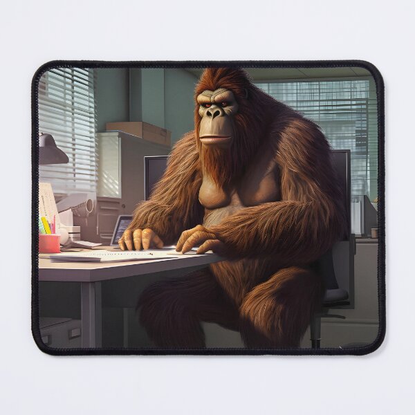 Item preview, Giant orangutan working long hours in the office designed and sold by SingularityGeek.