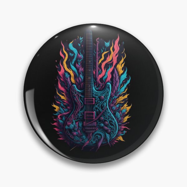 Item preview,  Rock and roll highly detailed colorful graffiti illustration of a electric guitar designed and sold by ValleyDream.