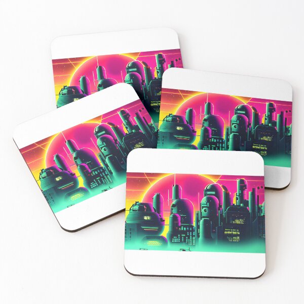 Item preview, Retro Wave Futuristic City designed and sold by MikesPrints2002.